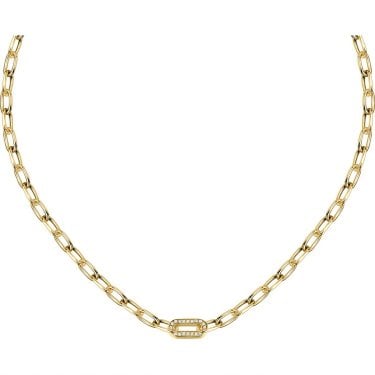 Morellato Intrecci Crystal Gold Tone Chain Necklace 40-45cm