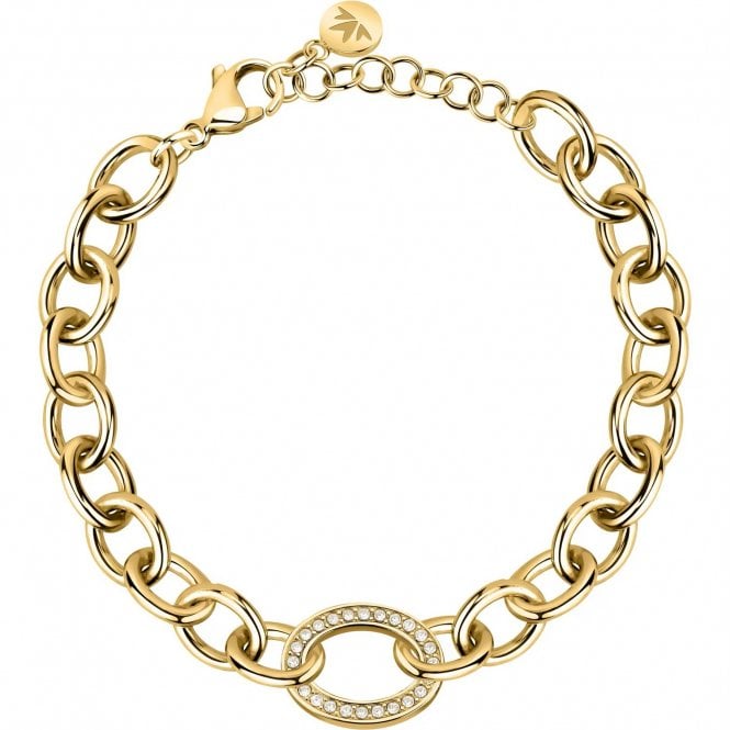 Morellato  Intrecci Crystal Oval Gold Tone Chain Bracelet 16-19cm