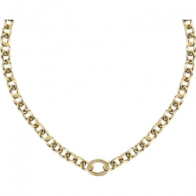 Morellato  Intrecci Crystal Oval Gold Tone Chain Necklace 40-45cm