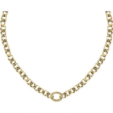 Morellato Intrecci Crystal Oval Gold Tone Chain Necklace 40-45cm
