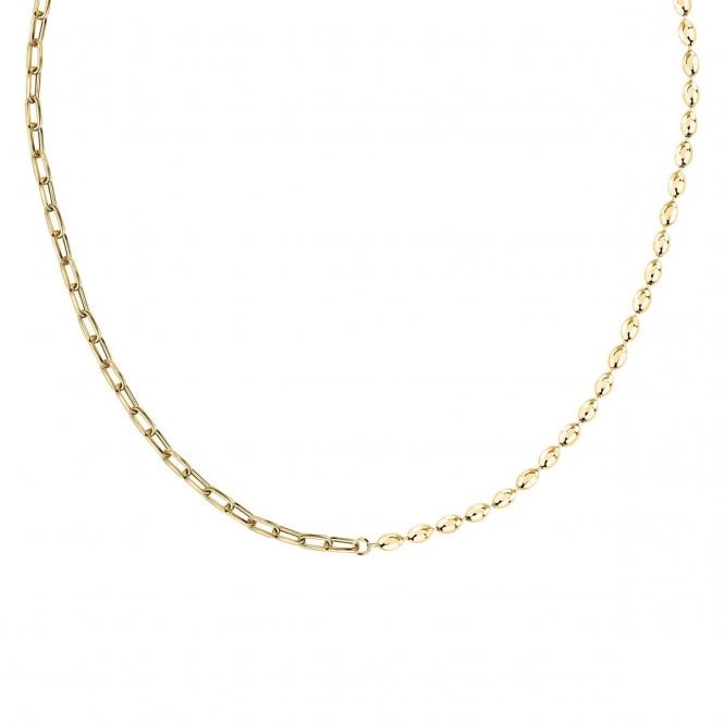 Morellato  Intrecci Half Bead Gold Tone Chain Necklace 40-45cm