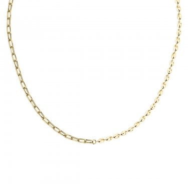Morellato Intrecci Half Bead Gold Tone Chain Necklace 40-45cm