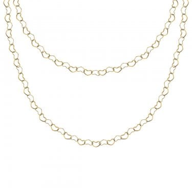 Morellato Intrecci Open Heart Link Gold Tone Necklace 90cm