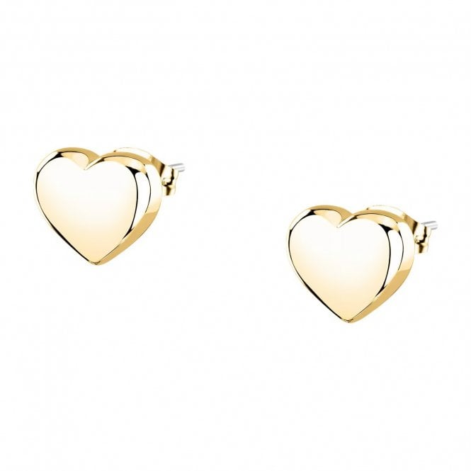Morellato  Intrecci Plain Heart Gold Tone Stud Earrings 1.2 x 1cm