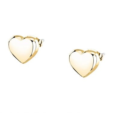 Morellato Intrecci Plain Heart Gold Tone Stud Earrings 1.2 x 1cm