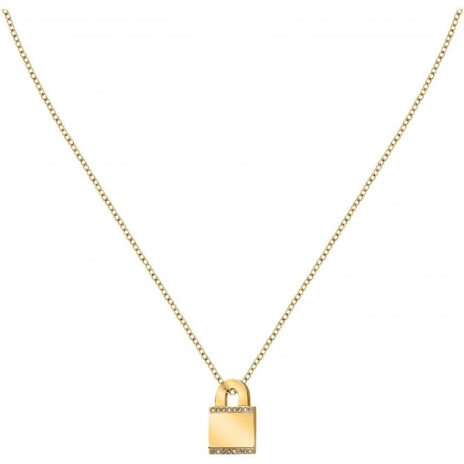 Morellato  Mascotte Crystal Lock Gold Tone Necklace 38-42cm