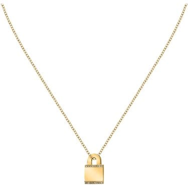 Morellato Mascotte Crystal Lock Gold Tone Necklace 38-42cm