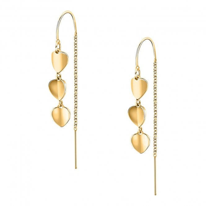 Morellato  Paillettes Hearts Gold Tone Hook Drop Earrings 1.3cm