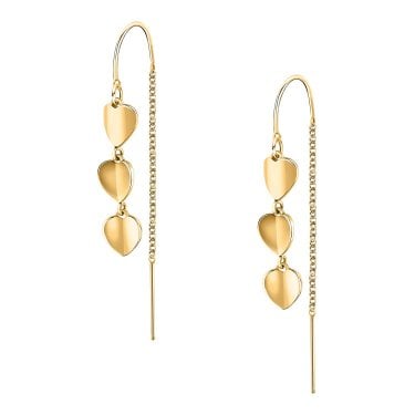 Morellato Paillettes Hearts Gold Tone Hook Drop Earrings 1.3cm