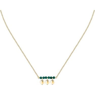 Morellato Talismani Green Agate Heart Gold Tone Necklace 40-45cm