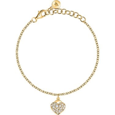 Morellato Talismani Hanging Crystal Heart Gold Tone Bracelet 16-19cm