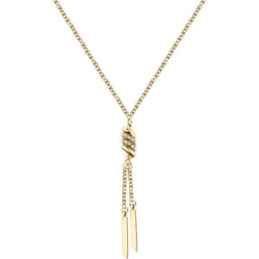Morellato Torchon Crystal Hanging Gold Tone Necklace 38-42cm