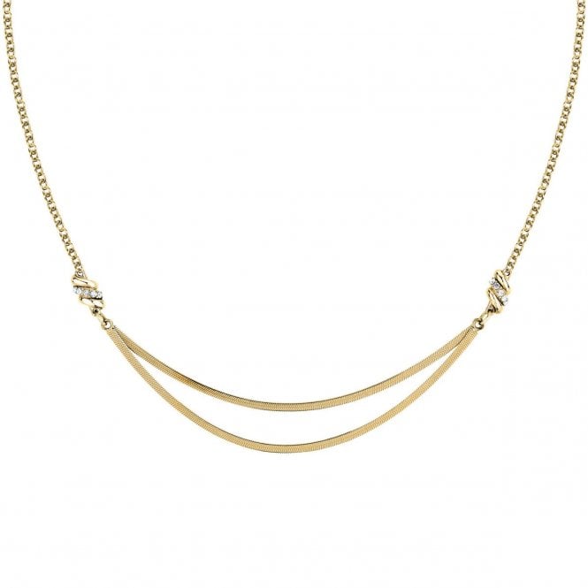 Morellato  Torchon Crystal Snake Chain Gold Tone Necklace 40-42cm 