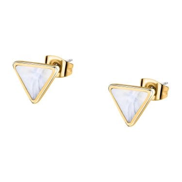 Morellato Trilliant Mother of Pearl Gold Tone Stud Earrings 1.1 x 0.9cm