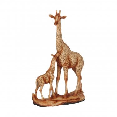 Naturecraft Giraffe & Calf Wood Effect Resin Figurine 29cm x 18.5cm x 7.5cm 