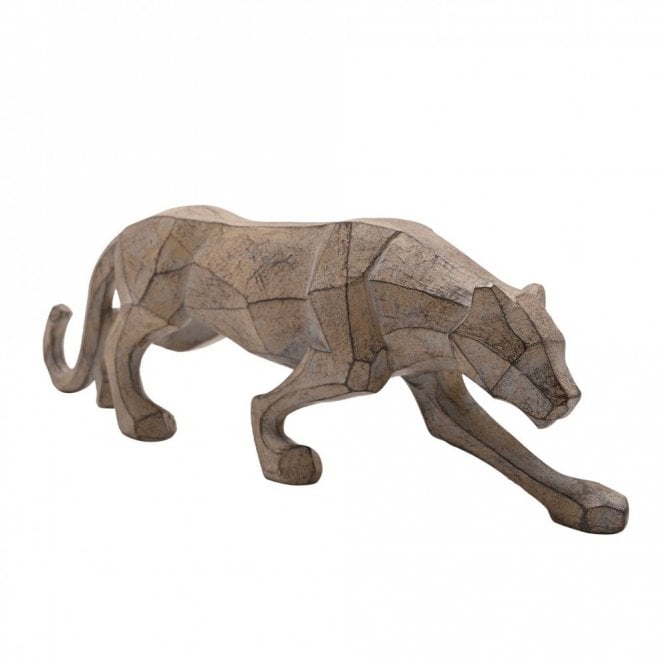 Naturecraft  Prowling Leopard Geometric Effect Resin Figurine 9.9cm x 6cm x 32.8cm  