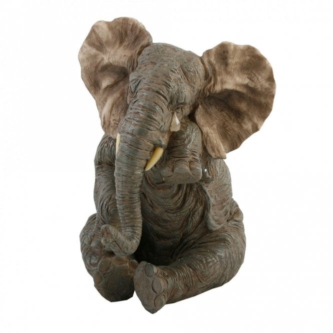 Naturecraft  Sitting Elephant with Tear Figurine 21cm x 13.5cm x 17cm