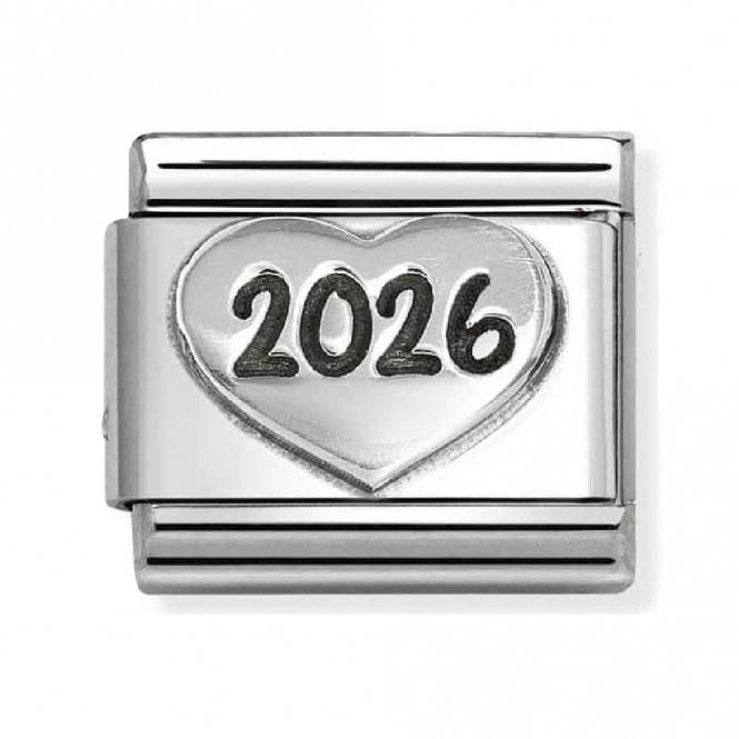 Nomination  2026 Heart Silver Shine Charm