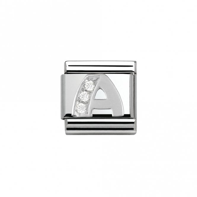 Nomination  A Initial Silver Shine Charm