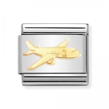 Nomination Aeroplane Yellow Gold Charm