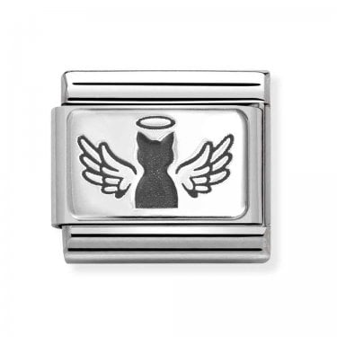 Nomination Angel Cat Silver Shine Charm