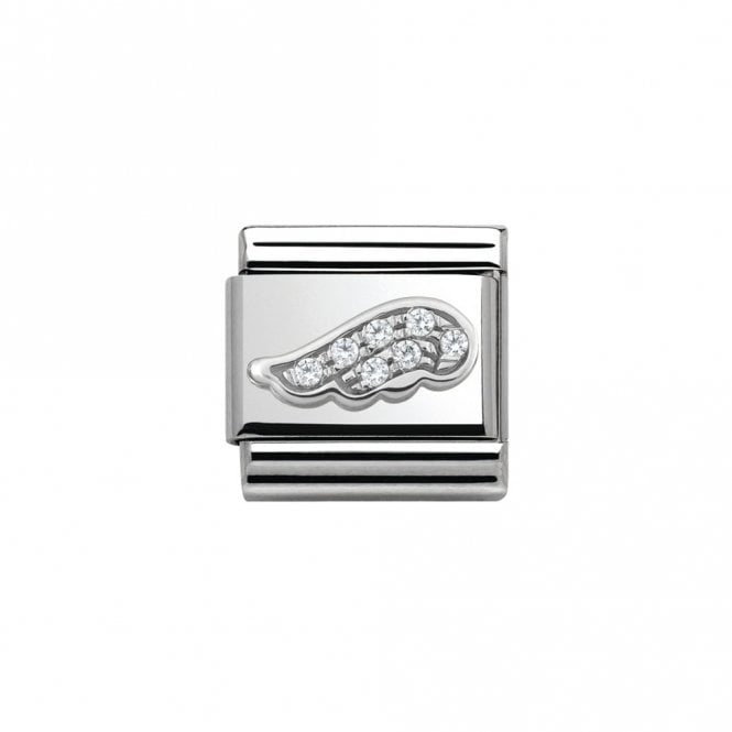 Nomination  Angel Wing CZ Stone Set Silver Shine