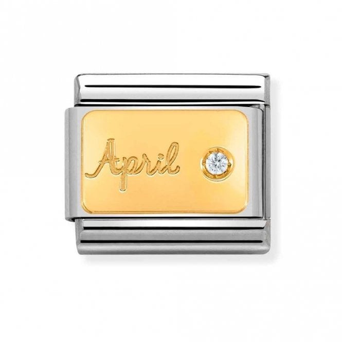 Nomination  April Diamond Yellow Gold Charm