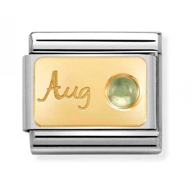 Nomination August Peridot Yellow Gold Charm