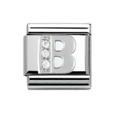 Nomination B Initial Silver Shine Charm