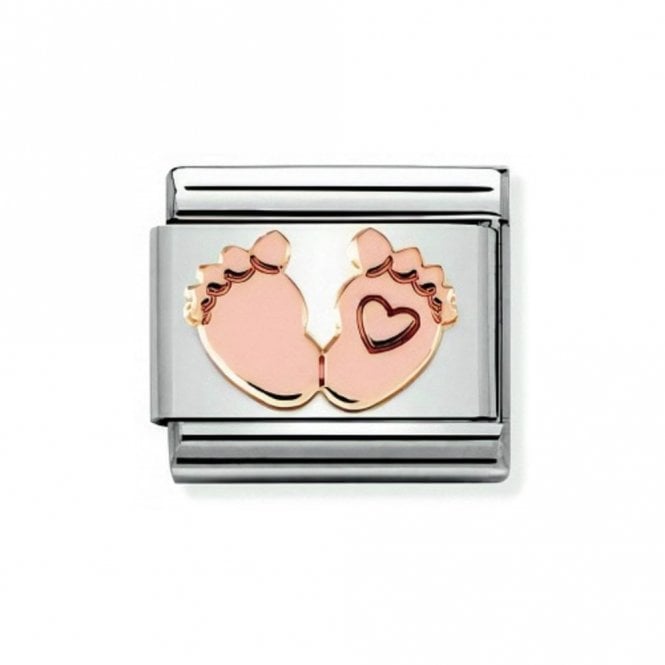 Nomination  Baby Feet with Heart Rose Gold Charm