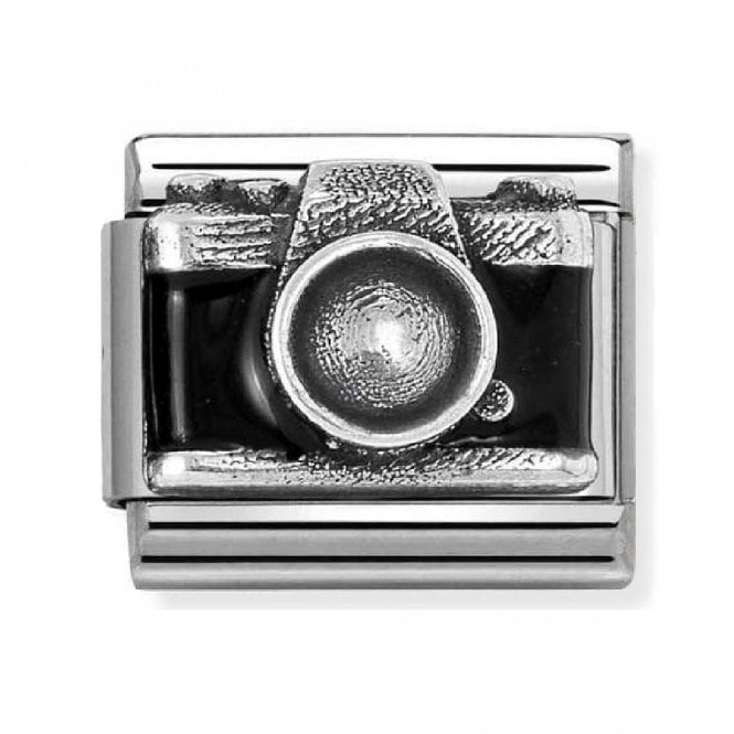 Nomination  Black Camera Silver Shine Charm