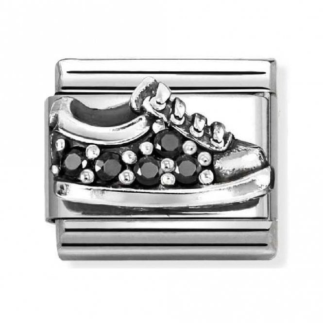 Nomination  Black CZ Trainer Silver Shine Charm