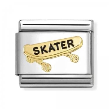 Nomination Black Skater Yellow Gold Charm