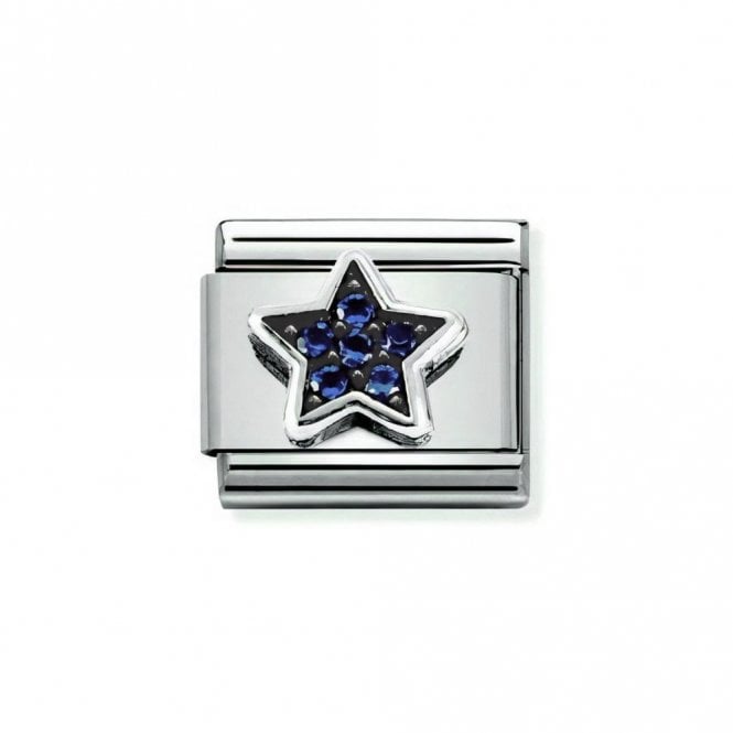 Nomination  Blue CZ Star Silver Shine Charm