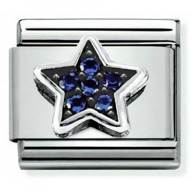 Nomination Blue CZ Star Silver Shine Charm