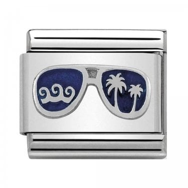 Nomination Blue Miami Sunglasses Silver Shine