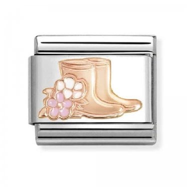 Nomination Boots with Flowers Rose Gold Charm