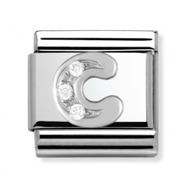 Nomination C Initial Silver Shine Charm