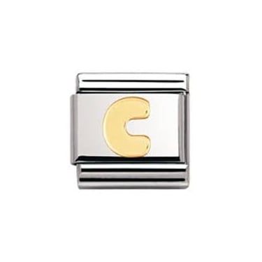 Nomination C Initial Yellow Gold 