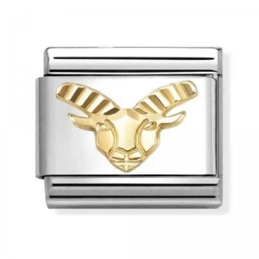 Nomination Capricorn Zodiac Etched Yellow Gold Charm
