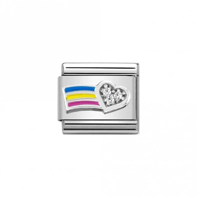 Nomination  Celebrate Every Day Rainbow with CZ Heart Silver Shine