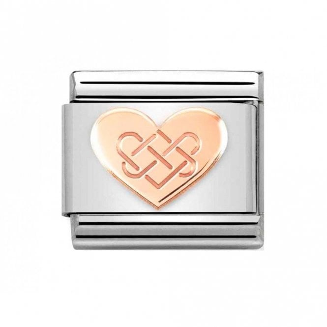 Nomination  Celtic Knot Heart Rose Gold Charm