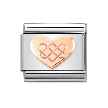 Nomination Celtic Knot Heart Rose Gold Charm