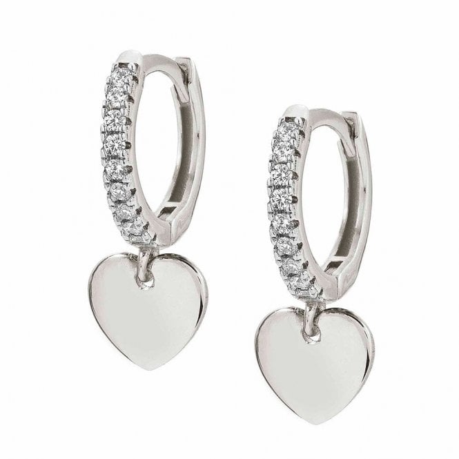 Nomination  Chic & Charm Sterling Silver Heart CZ Hoop Earrings
