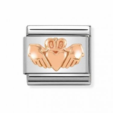Nomination Claddagh with Heart Rose Gold 