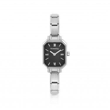 Nomination Classic Paris Rectangular Black Dial Stainless Steel Watch