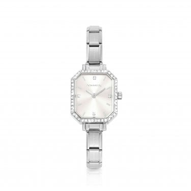 Nomination Classic Paris Rectangular CZ Silver Watch