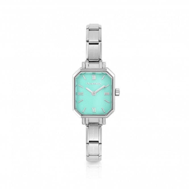 Nomination  Classic Paris Rectangular Green Water Dial Stainless Steel Watch
