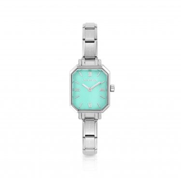 Nomination Classic Paris Rectangular Green Water Dial Stainless Steel Watch