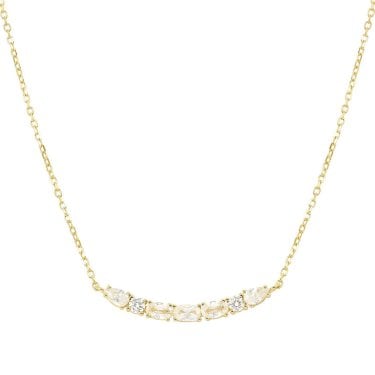 Nomination Colour Wave Aurora CZ Gold Tone Necklace 3 x 0.3cm, 38-44cm